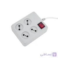 4 راهی کلید دار بدون ارت و کابل 3 متری پارت الکتریک