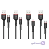 کابل تبدیل USB به MicroUSB کلومن پلاس مدل +K4 مجموعه 4 عددی