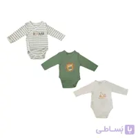 بادی آستین بلند نوزادی ورت مدل vertb-coy بسته سه عددی
