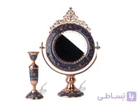 آینه و شمعدان میناکاری پرداز طرح گرد