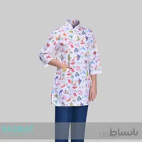 روپوش و شلوار پزشکی یقه دار زنانه طرح اطفال (اسکراب)