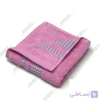 حوله دستی طرح حاشیه ژاکارد صورتی