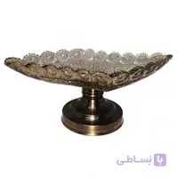 شیرینی خوری کریستال پایه برنزی