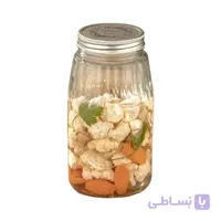 بانکه شیشه ای 1.8 لیتر درب فلزی لیمون