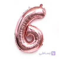 بادکنک فویلی عددی رزگلد عدد ۶