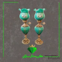 چراغ نفتدان مدل رومنس سبز فیروزه ای کریستال سازان کد N1261