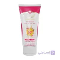 کرم ضد آفتاب SPF50 و ضد چروک مناسب انواع پوست بدون رنگ سان سیف