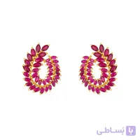 گوشواره طلا زنانه طرح اشک مولتی کالر کد CE318