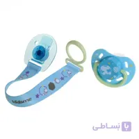 پستانک ارتودنسی کیدزمی با بند پارچه ای سایز S رنگ آبی Kidsme