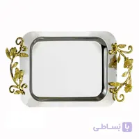 سینی استیل دسته گل ارکیده و پروانه