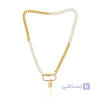 گردنبند طلا طرح کارتیه با مروارید و قفل مارلا آرون کد XN415