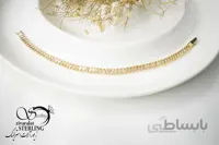 دستبند زنانه طرح جواهر طلایی