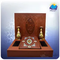 ست شاهنامه جعبه لپ تاپی کاغذ چرم گلاسه با 2 گلدان مس و پرداز(كد283)