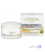 کرم روز سرامید سوپر ابرسان و ضد چروک هیدرا اکتیو لورال پاریس اصل ا L'ORÉAL PARIS Tagescreme Hydra Active 3 Nutrissime, 50 ml