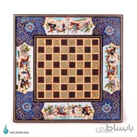 تخته نرد خاتم شکار و نقاشی برجسته داخل راش