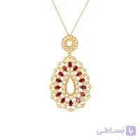 آویز طلا زنانه طرح اسلیمی با سنگcz کد CP319