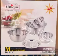 سرویس 6 تیکه ابکش و لگن یونیک استیل اصلUnique
