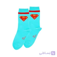 جوراب ساقدار طرح سوپرمن رنگ آبی برند پاتریس 1 جفت