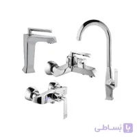ست شیرالات درخشان مدل بریک کروم