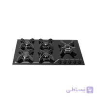 اجاق گاز صفحه ای‌ شیشه ای‌ 5 شعله ی درسا مدل روژین مشکی
