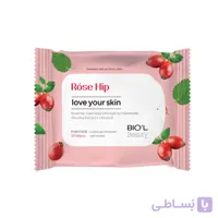 دستمال مرطوب پاک کننده آرایش صورت رز هیپ بیول مناسب پوست مختلط