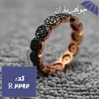حلقه نقره رزگلد طرح شکوفه مشکی کد R_2292