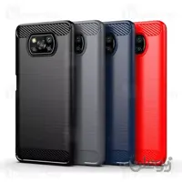 قاب محافظ ژله ای شیائومی Xiaomi Poco X3 / Poco X3 NFC / Poco X3 Pro Rugged Armor Fiber Carbon