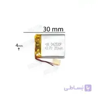 باتری هدفون بلوتوث لیتیومی تک سل 3.7V 350mAh دارای برد محافظ باطری کیفیت بالا 042530P 3.7V 350mah high quality battery