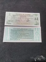یک استرال ارزانتین اسکناس اظطراری بانکی ۱۹۹۱ """ توکمن """"