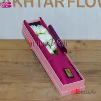 باکس گل جعبه کادویی با گل رز هلندی سفید