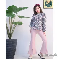 لباس مجلسی دخترانه شومیز شلوار عید و بهار قرمز / 45