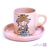 ست بشقاب و ماگ سرامیکی دستساز طرح دوستی