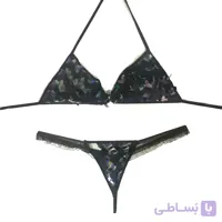 ست شورت و سوتین توری پولک دار