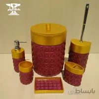 ست سرویس بهداشتی لبه طلایی | رزینی و ۶ پارچه