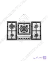 اجاق گاز پنج شعله استیل البرز مدل S5960 ا ابعاد محصول: 50*88 سانتی‌متر