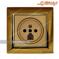 پریز تلفن دوکاره الیزه طرح متال طلایی