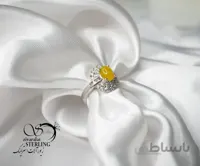انگشتر نقره زنانه با سنگ عقیق زرد (شرف الشمس)