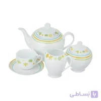 سرویس چای خوری 17 پارچه چینی زرین سری ایتالیا اف مدل مایورکا درجه عالی