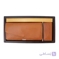 ست کیف پول و جاکلیدی چرم زنانه ST108