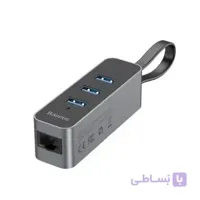 تبدیل USB TO RJ45+HUB باسئوس BASEUS CAHUB-AH0G