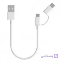 کابل شارژ و انتقال داده دو سر شیائومی به طول 30 سانتی متر ا Mi 2-in-1 USB Cable (Micro USB to Type C) 30cm