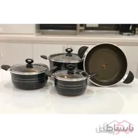 سرویس قابلمه 7 پارچه هلنا طرح چدن زنبوری