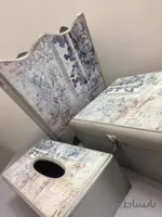 ست تیباکس و باکس دستمال کاغذی و سطل کنار سالنی کد ۱۰۱۹۹۴