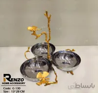 اردو خوری استیل و برنج طرح پروانه سایز بزرگ