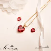 نیم ست قلب قرمز مارون CS131