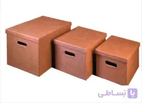 باکس چرمی داخل کمد لباس رنگ موکا سایز L43 W33 H20 فانتونی مدل J662 ا Fantoni J662 Dress basket