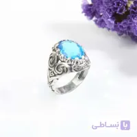 انگشتر نقره مردانه با نگین توپاز