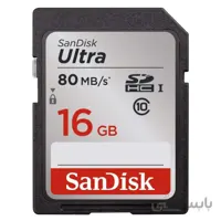 رم SanDisk micro Ultra U1 80MB/s 16GB نقره ای بدون خشاب ا SanDisk Ultra microSD 16GB 80MB/s Class 10 UHS-I Memory Card