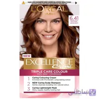 رنگ مولورال پاریس مدل excellence شماره 6 41.loreal excellence cream hair color kit 6 41.