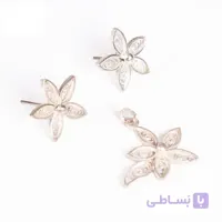نیم ست ملیله کاری نقره طرح گل مدل 1802